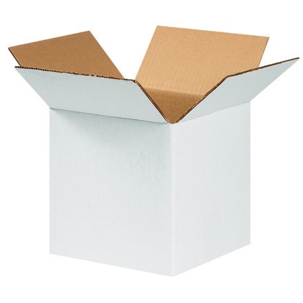White Corrugated Boxes, 9 x 9 x 9", Cube
