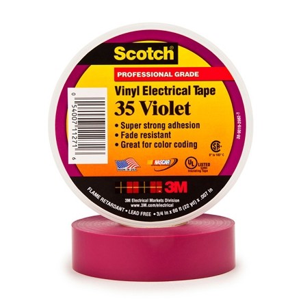 3M 35 Electrical Tape, 3/4" x 66', Violet