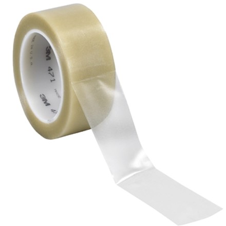 3M 471 Clear Vinyl Tape, 2" x 36 yds., 5.2 Mil Thick
