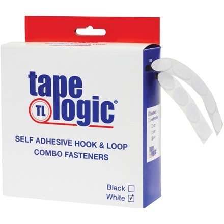 Hook and Loop, Combo Pack, Dots, 1/2", White