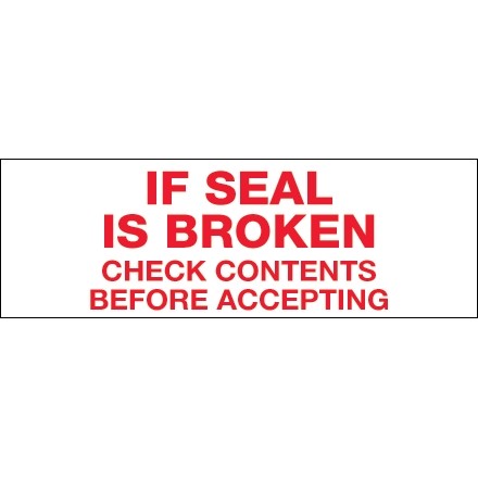 If Seal Is Broken... Tape, 2" x 55 yds., 2.2 Mil Thick