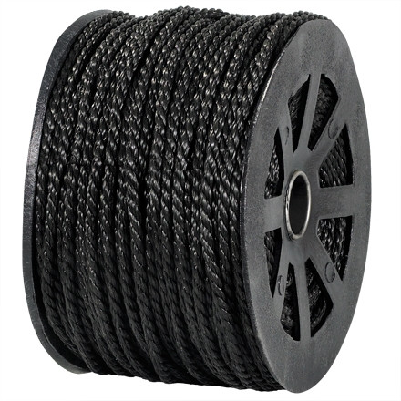 Twisted Polypropylene Rope - 1/4", Black