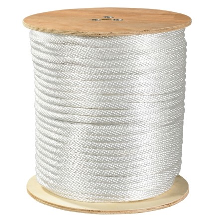 Solid Braided Nylon Rope - 5/8", White