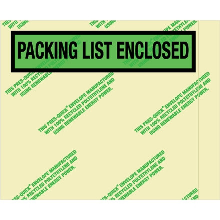 Recycled "Packing List Enclosed" Envelopes, 4 1/2 x 5 1/2"