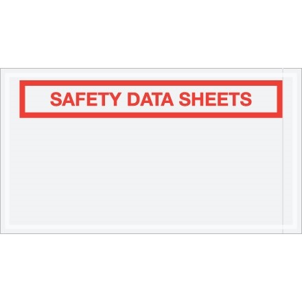 SDS "Safety Data Sheets" Envelopes, Clear, 5 1/2 x 10"