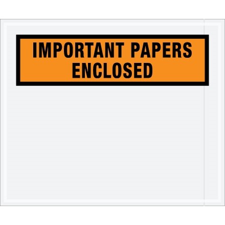 "Important Papers Enclosed" Envelopes, Orange, 10 x 12"
