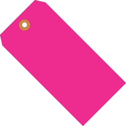 Fluorescent Pink Shipping Tags #5 - 4 3/4 x 2 3/8"