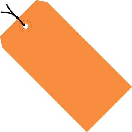 Orange Pre-strung Shipping Tags #4 - 4 1/4 x 2 1/8"