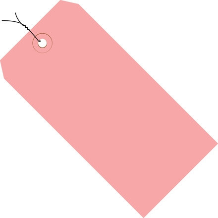 Pink Pre-wired Shipping Tags #6 - 5 1/4 x 2 5/8"