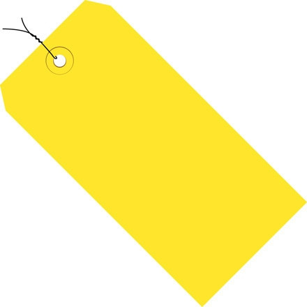 Yellow Pre-wired Shipping Tags #4 - 4 1/4 x 2 1/8"