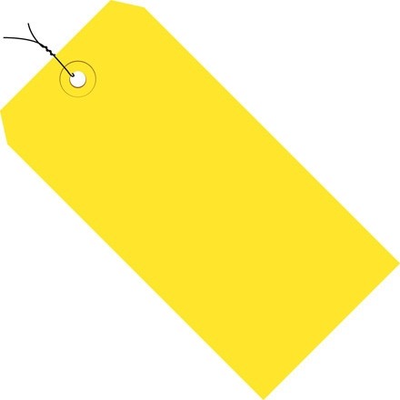 Yellow Pre-wired Shipping Tags #3 - 3 3/4 x 1 7/8"