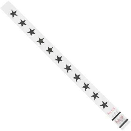 White Stars Tyvek® Wristbands, 3/4 x 10"
