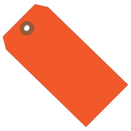 Orange Plastic Tags #5 - 4 3/4 x 2 3/8"