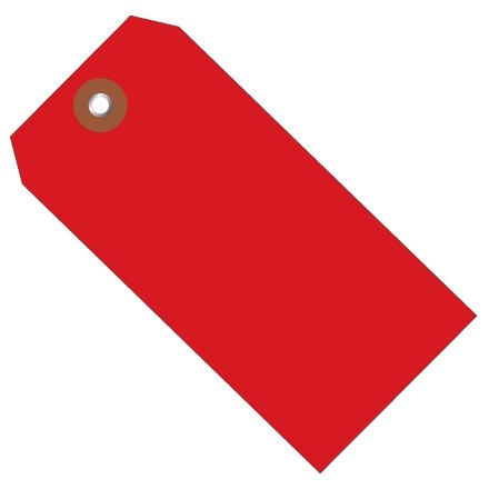 Red Plastic Tags #8 - 6 1/4 x 3 1/8"
