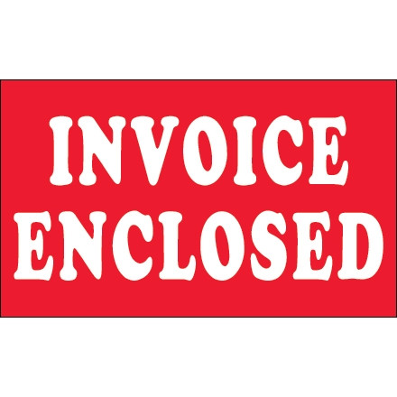 " Invoice Enclosed" Labels, 3 x 5"