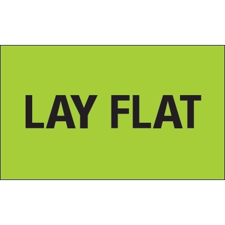 " Lay Flat" Green Labels, 3 x 5"