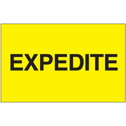 " Expedite" Fluorescent Yellow Labels, 3 x 5"