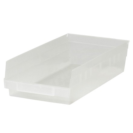 Plastic Shelf Bins, Clear, 13 7/8 x 8 3/8 x 4"