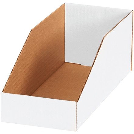 White Corrugated Bin Boxes, 5 x 12 x 4 1/2"