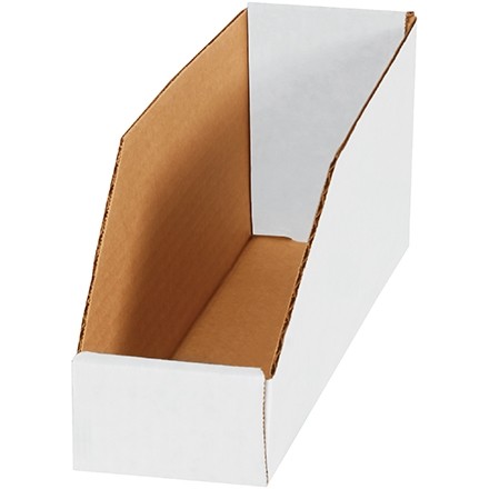 White Corrugated Bin Boxes, 3 x 12 x 4 1/2"