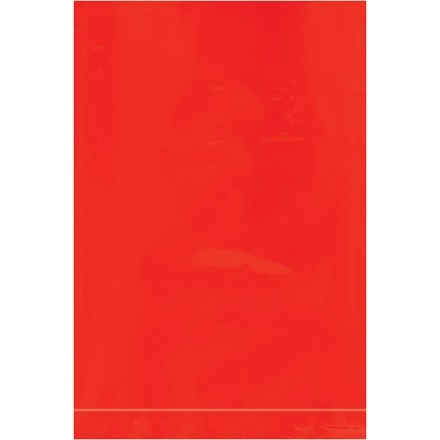 Poly Bags, 4 x 6", 2 Mil, Red Flat