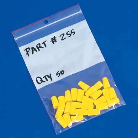 Minigrip® Reclosable Poly Bags, 4 x 6", 4 Mil, White Block