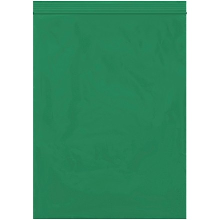 Reclosable Poly Bags, 9 x 12", 2 Mil, Green