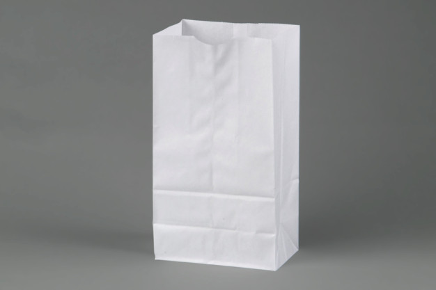 White Paper Grocery Bags, 4 - 5 x 3 1/8 x 9 3/4"