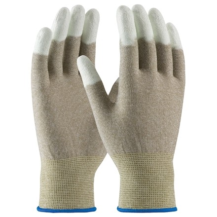 ESD Nylon Gloves - Fingertip Coated, Large