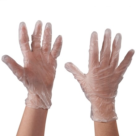 Powder Free Vinyl Gloves - Clear - 3 Mil - Large