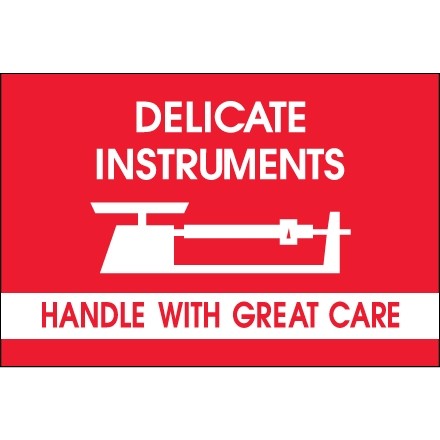 " Delicate Instruments - HWC" Labels with Graphic, 2 x 3"