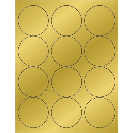 Gold Foil Circle Laser Labels, 2 1/2"