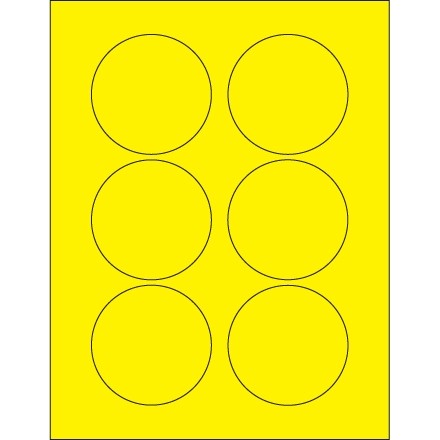 Fluorescent Yellow Circle Laser Labels, 3"