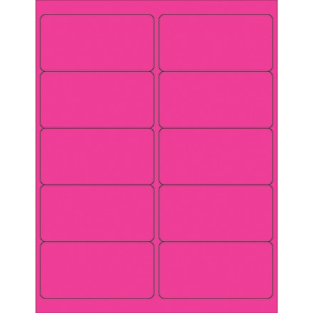Fluorescent Pink Laser Labels, 4 x 2"
