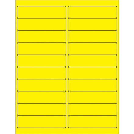 Fluorescent Yellow Laser Labels, 4 x 1"