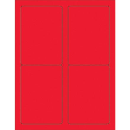 Fluorescent Red Laser Labels, 3 1/2 x 5"