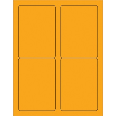 Fluorescent Orange Laser Labels, 3 1/2 x 5"