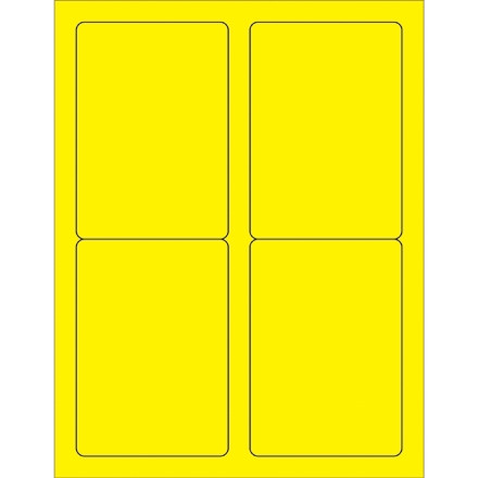 Fluorescent Yellow Laser Labels, 3 1/2 x 5"
