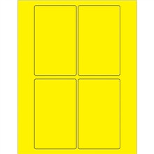 Fluorescent Yellow Laser Labels, 3 x 5"