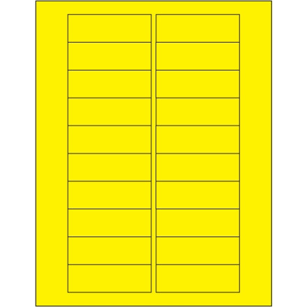 Fluorescent Yellow Laser Labels, 3 x 1"