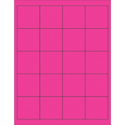 Fluorescent Pink Laser Labels, 2 x 2"