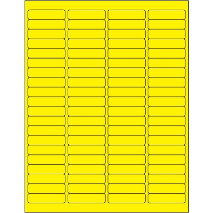 Fluorescent Yellow Laser Labels, 1 15/16 x 1/2"