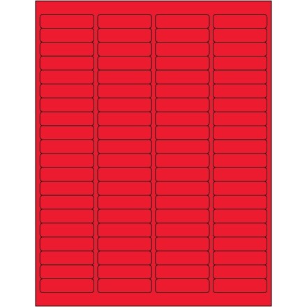 Fluorescent Red Laser Labels, 1 15/16 x 1/2"
