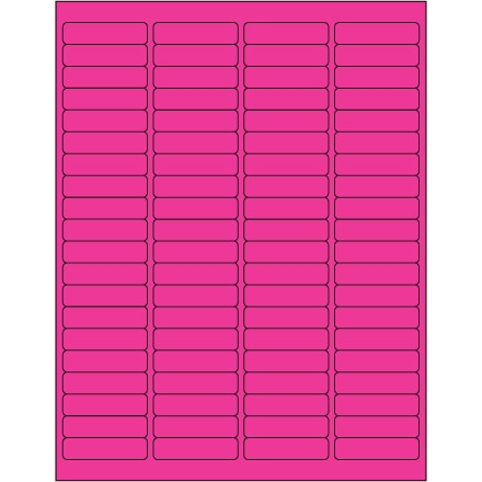 Fluorescent Pink Laser Labels, 1 15/16 x 1/2"