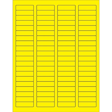 Fluorescent Yellow Laser Labels, 1 3/4 x 1/2"