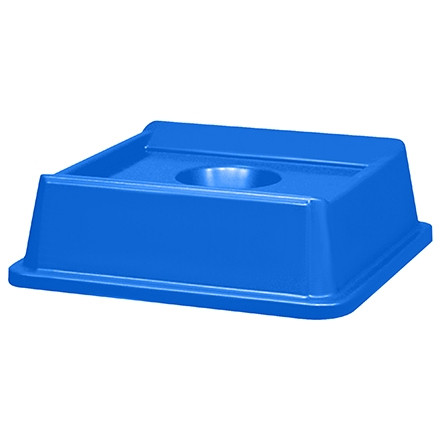 Rubbermaid® Square Recycling Container Bottle Lid - 35 and 50 Gallon, Blue