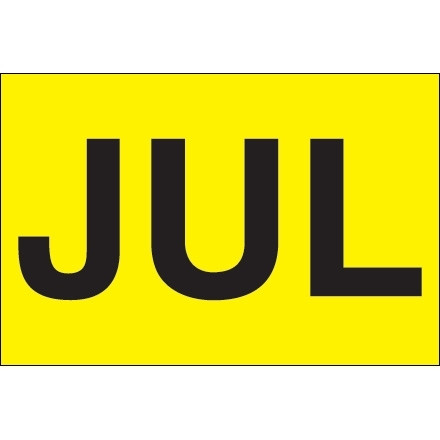Fluorescent Yellow "JUL" Inventory Labels, 2" x 3"
