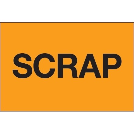 Fluorescent Orange "Scrap" Inventory Labels, 2 x 3"