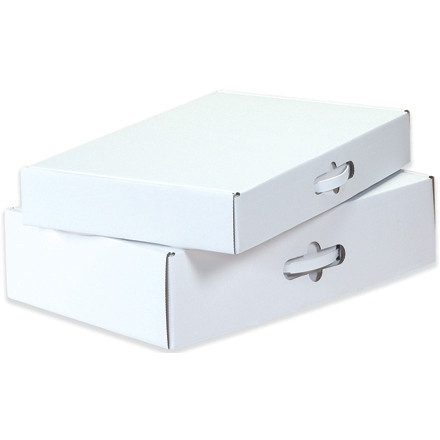 Corrugated Carrying Cases, White, 18 1/4 x 11 3/8 x 2 11/16"