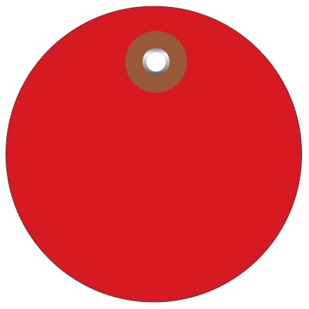 Red Plastic Circle Tags - 3"